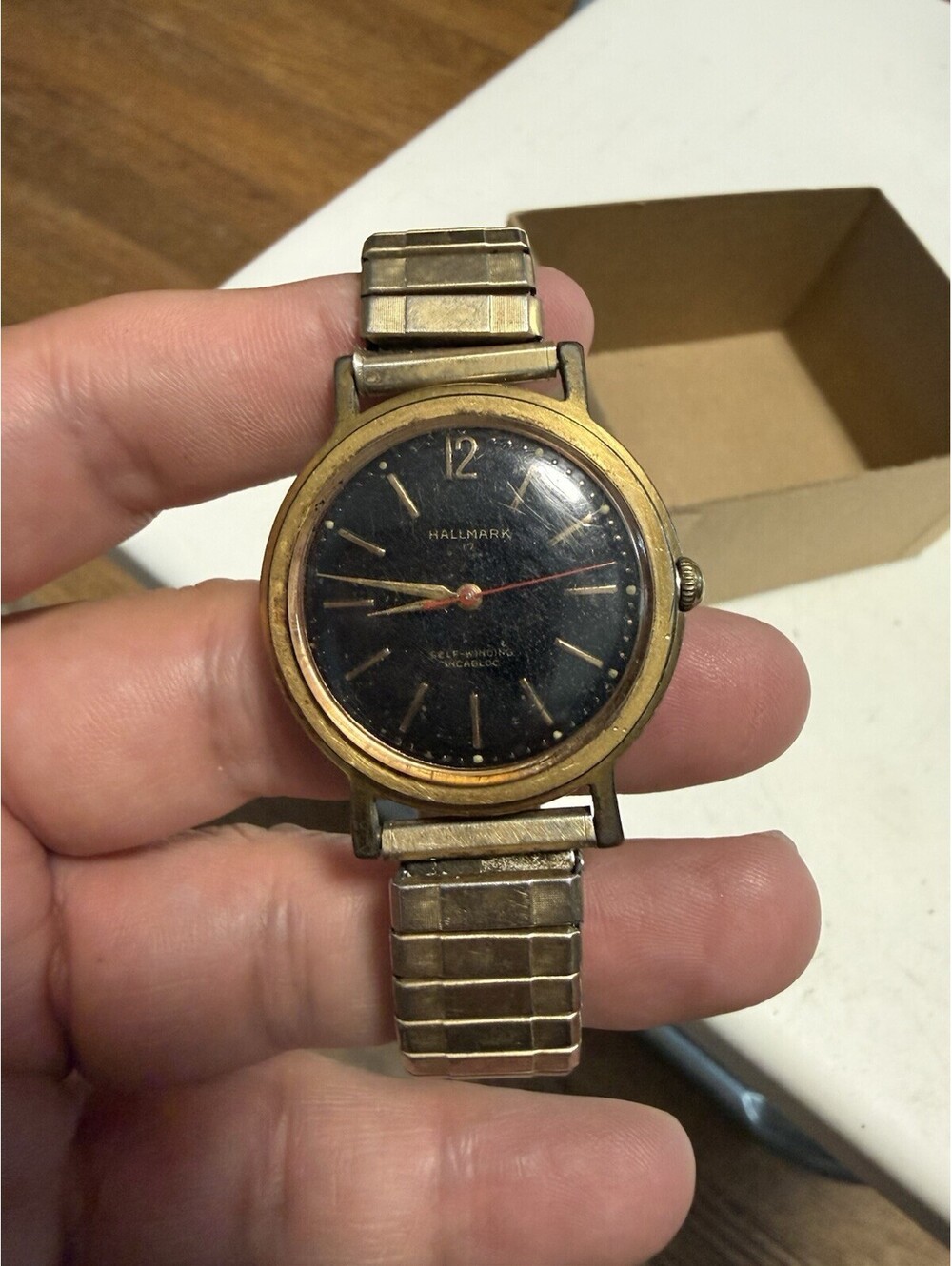 Vintage Swiss Made Hallmark Watch, Self winding Incabloc, ( Not Working)